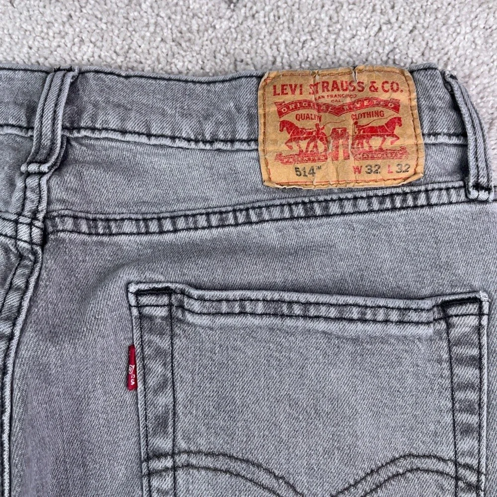 Levis Jeans Mens 32x32 Grey‎ 514 Straight Leg Stretch Denim Casual Classic